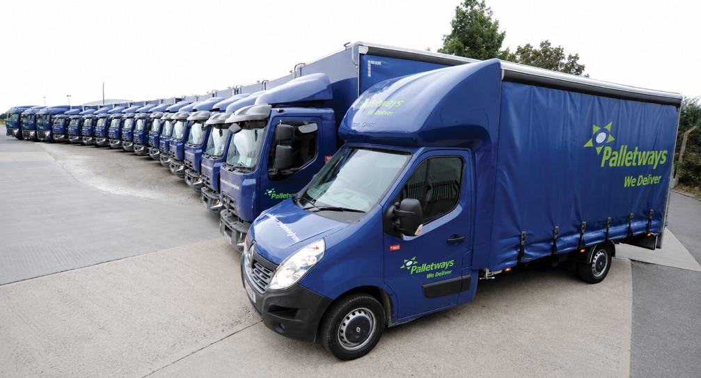 HGV evolution and pallet distribution - images shows a lineup of Palletways vehicles