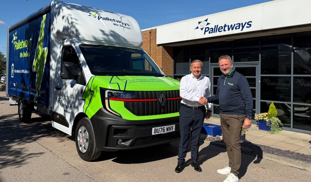 zero-emissions pallet delivery made possible with EV trucks like this supplied by AllPorts Group