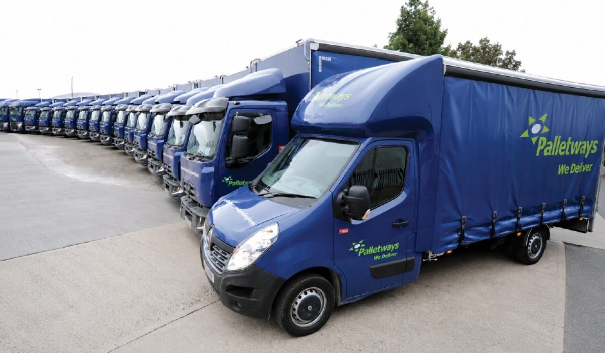 HGV evolution and pallet distribution - images shows a lineup of Palletways vehicles